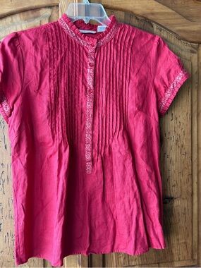 Pintuck Short Sleeve Top